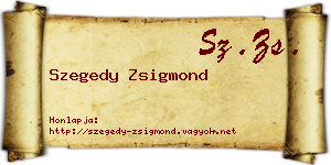 Szegedy Zsigmond névjegykártya